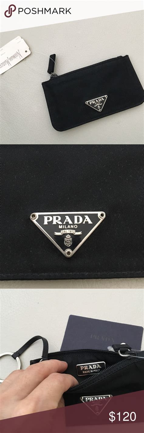 prada personalized keychain|Prada wallet with key ring.